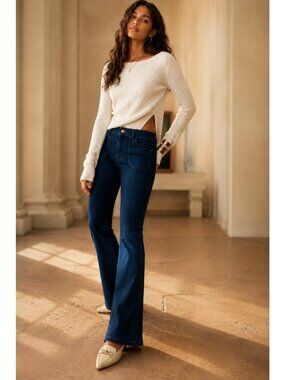 Anthropologie The Icon Flare Jeans by Pilcro Low-Rise Size 30 New